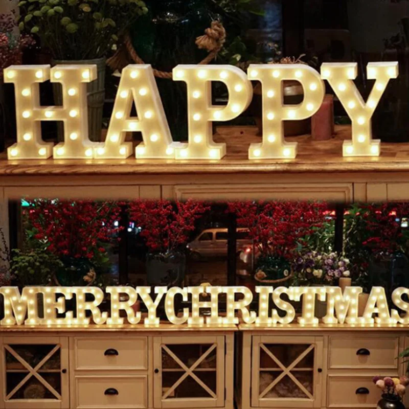 LED Letter decor Night Light Marquee Sign Alphabet Lights Lamp Home Club Outdoor Indoor Wall Wedding Decor Valentine's Day Gift (9)