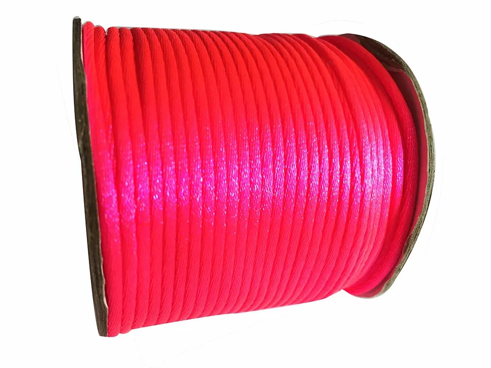 1.5 мм DK неоновый розовый Rattail атласная нейлоновый шнур китайский узел Бисер шнур + Макраме Веревка Браслет Шамбала Шнуры Интимные