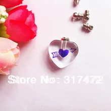 Очень Горячая стрелка через сердце подвеска в виде флакона с крышкой ювелирные изделия стеклянная подвеска винтовая крышка