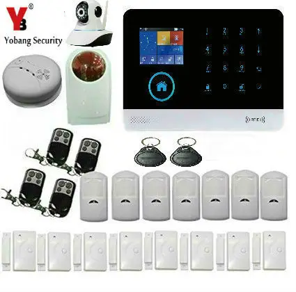 

YobangSecurity Wifi Alarm System GSM RFID Wireless Home Burglar Security System With Outdoor Flashing Siren Indoor IP Camera