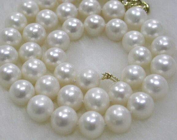 

Miss charm Jew1276 stunning 10-11mm perfect round white freshwater pearls necklace