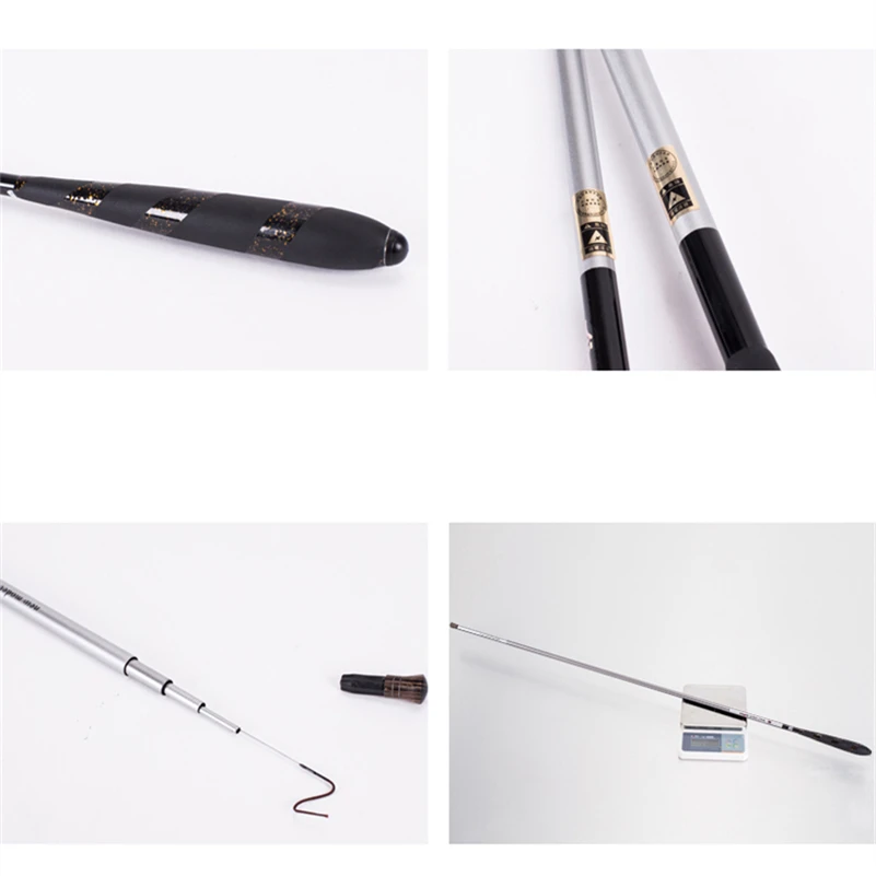 Fluxo de Fibra de Alto Vara de Pesca Pólo de Pesca Novo Carbono Telescópica Ultra Leve Ultrafino Pesca da Carpa Pólo Mão Frete Grátis 12 Vara de Pesca Telescópica pólo De Pesca