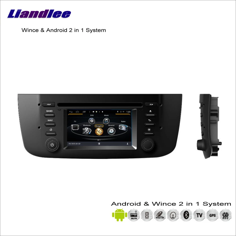 Clearance Liandlee For FIAT Linea / Punto 2012~2014 Car Radio CD DVD Player GPS Nav Navigation Advanced Wince & Android 2 in 1 S160 System 3