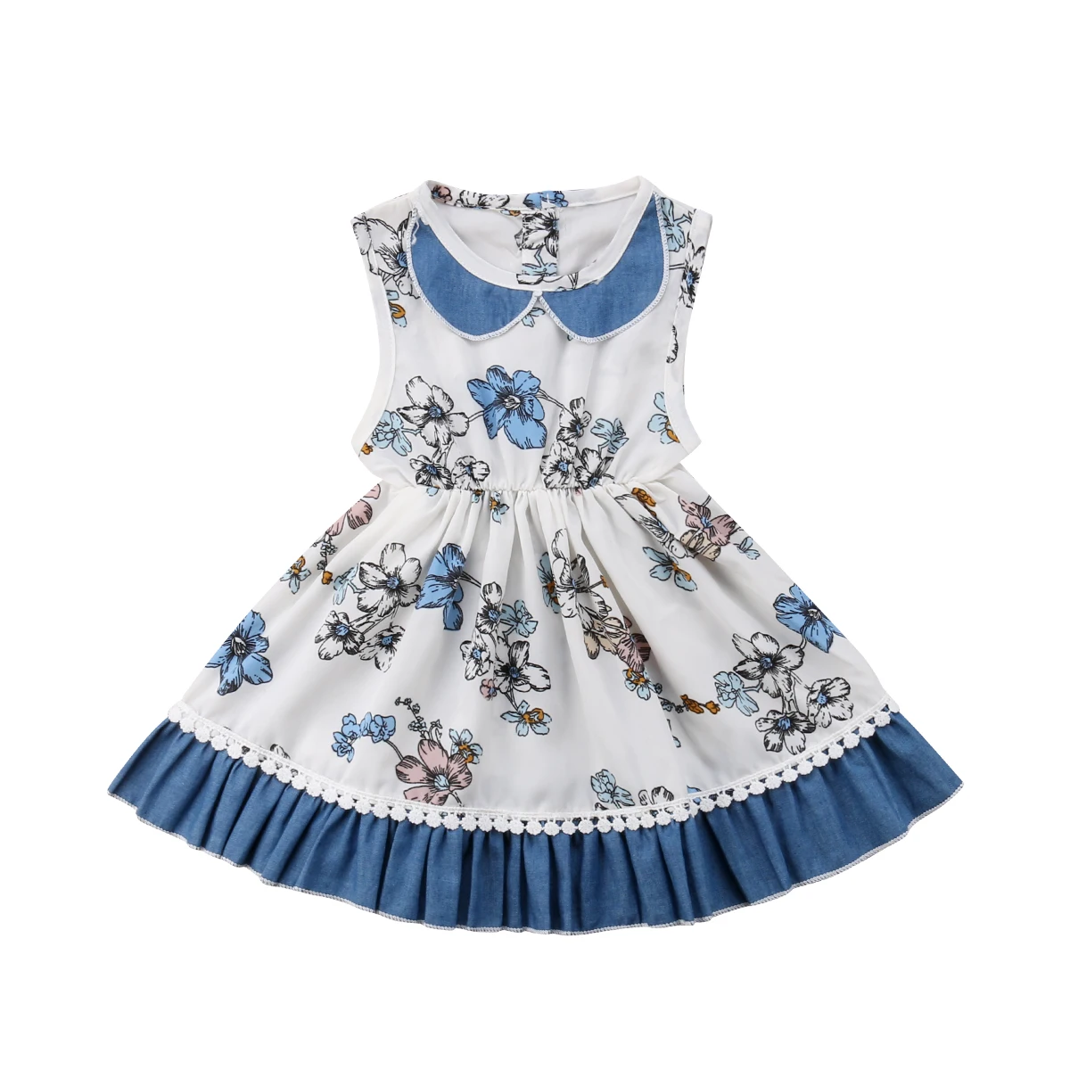 Pudcoco/платье принцессы в стиле Лолиты для маленьких девочек; кружевные свадебные платья-пачки для девочек; одежда для маленьких детей - Цвет: Синий
