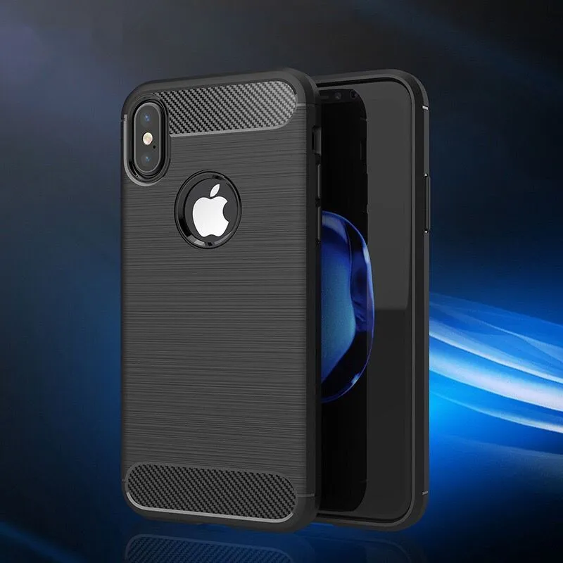 Для iPhone X XS чехол для MAX XR из углеродного волокна Матовый ТПУ телефона 7 8 Plus 6 6s 5 5S SE