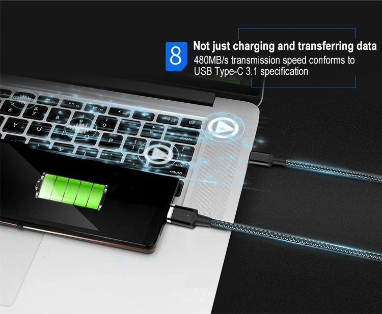 5А Магнитный кабель usb type C PD провод для быстрой зарядки USB C кабель быстрой зарядки для Macbook Pro type-C Кабо Для samsung S10 Xiaomi