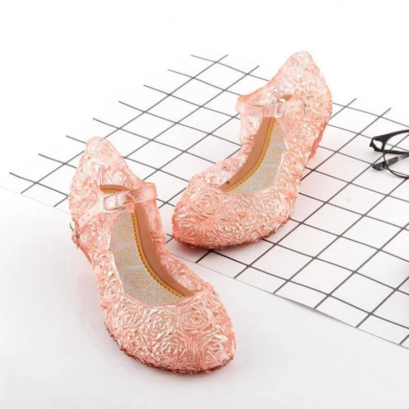 Новые Модные прозрачные сандалии с кристаллами, милая обувь принцессы