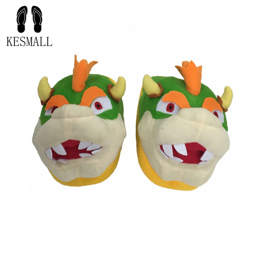 

KESMALL Anime Winter Home Slippers Women Adult Plush Kuba Fire Dragon Flip Flop Cartoon Cotton Thick Bottom Indoor Soft Shoes