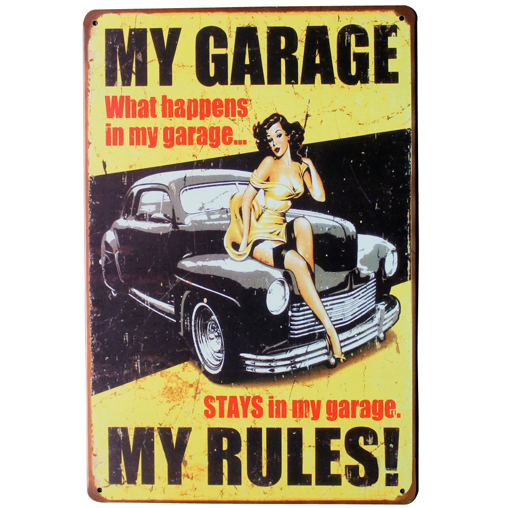 Aliexpress.com : buy my garage my rules tin sign vintage decor ...