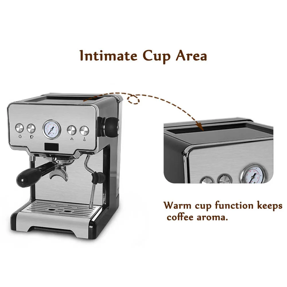 ITOP Household Semi-automatic Espresso Coffee Maker Machine 15Bar Cappuccino Latte Milk Foam Coffee Maker 220V For Cafe Shop