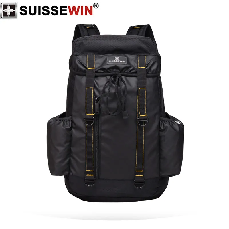 

2019 new Swiss SUISSEWIN brand black nylon waterproof backpack large capacity multi-function travel bag for momen and men