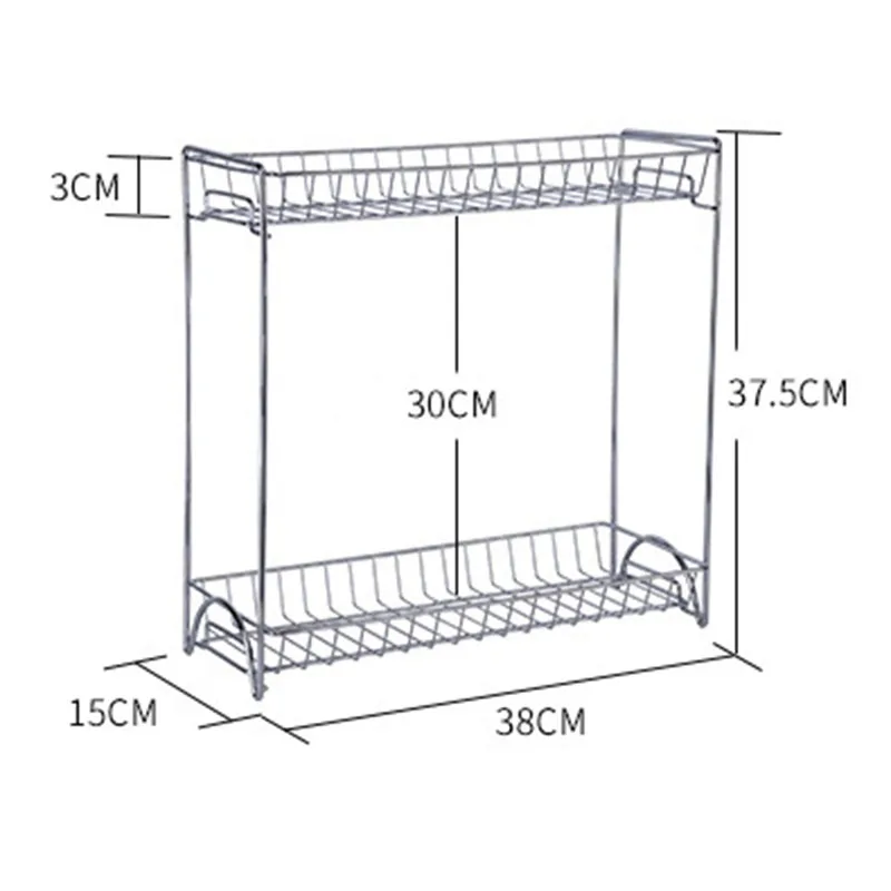 Двойные слои утолщаются приправа стойки Кухня полки для хранения МНЛЗ Spice посуда Кухня сливная эстакада Организатор Полки