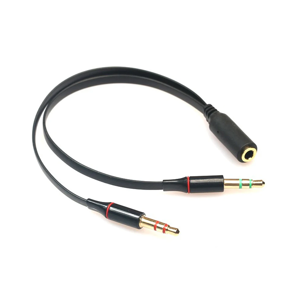 3.5mm Auido Cable Splitter 2 in 1 Female To 2 Male Jack Plug Aux