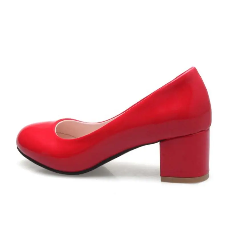 ZALAVOR/женские туфли-лодочки; 6 цветов; туфли из лакированной кожи с круглым носком на высоком каблуке; женская офисная обувь для вечеринок; большие размеры 32-46