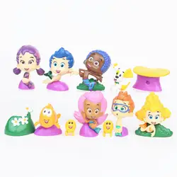 12 шт./компл. Bubble Guppies милый пузырь щенок Goby Deema Жиль оона подводный пейзаж ПВХ фигурка игрушки Детский подарок