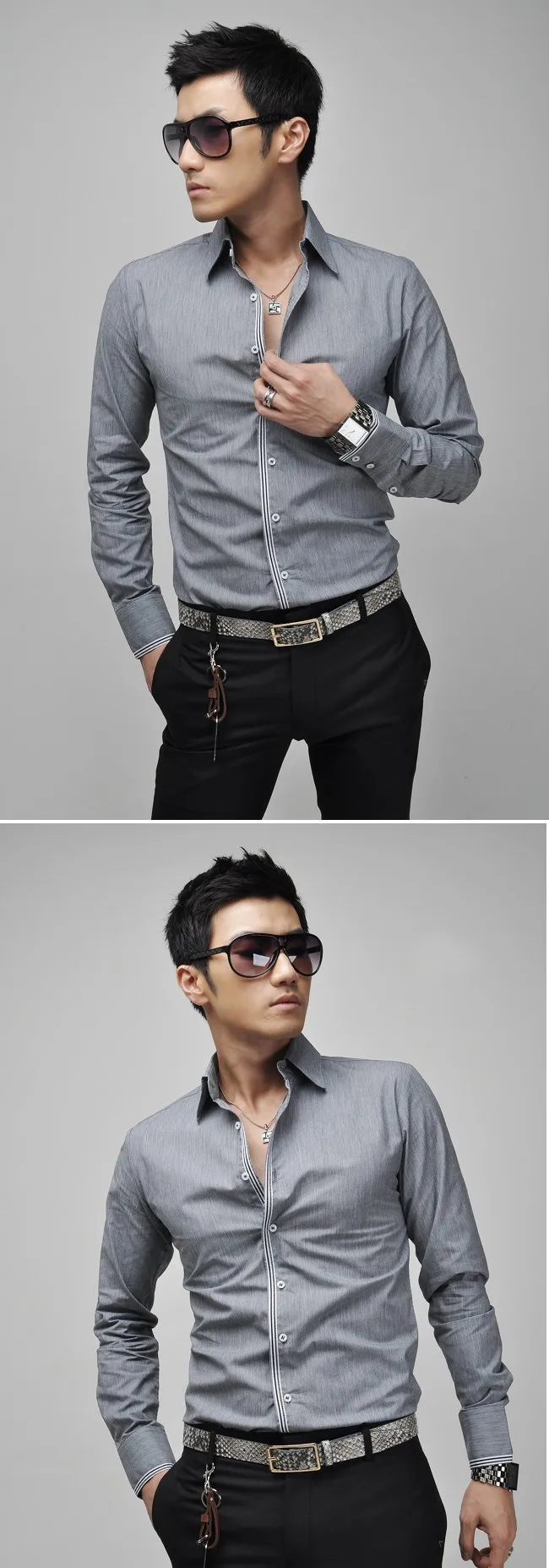 2015 New Hot Men S Brand Blouses Men S Casual Long Sleeved Solid