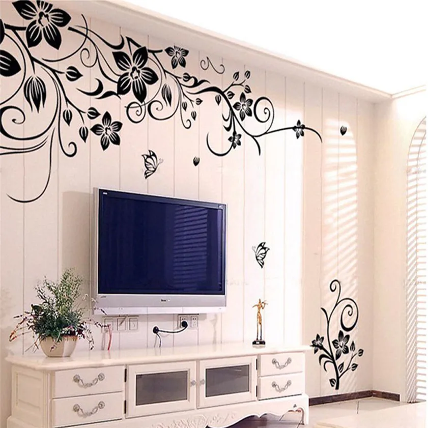 

High Quality Hee Grand Removable Vinyl Wall Sticker Mural Decal Art - Flowers and Vine Dropshipping