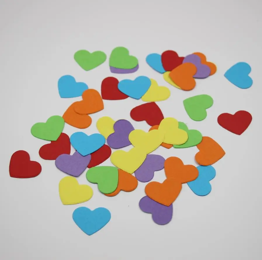 Rainbow Hearts Confetti Paper Card Craft Bridal Shower Wedding Party