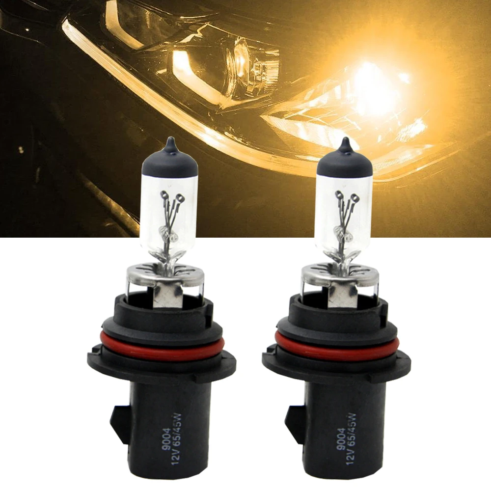 

2 pcs Super 9004 HB1 12V 45/65W Clear Lens Halogen Lamp P29t 3000K Auto Replacement Halogen Light Car Bulb