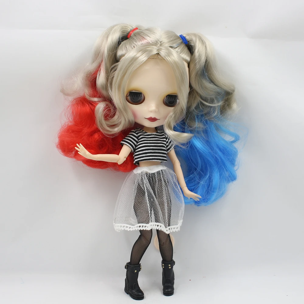 Ледяной обнаженный завод Blyth кукла Харли Куинн No.260BL3167/1061/6208 красный синий микс