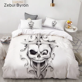 

3D Duvet Cover Set Custom,Bedding Sets USA/AU/Europe/Queen/King,Quilt/Blanket Cover Set,bedclothes Cross Skull,drop ship