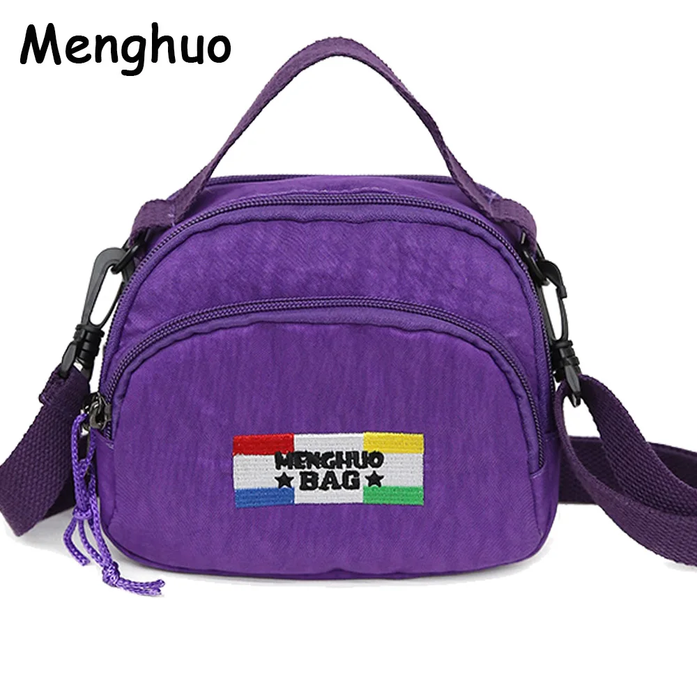 

MENGHUO Small Shoulder Bags Female Solid Zipper Luxury Women Designer Flap Mini Nylon Summer Beach Crossbody Bag Sac A Main 2018