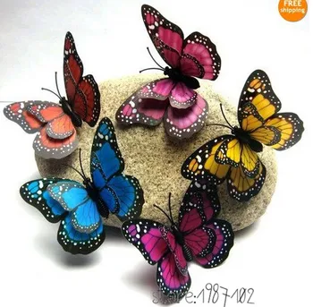 

Promotion!50Pcs 3D mixed Artificial Butterfly for Wedding Decorations Party Supplies 7cm
