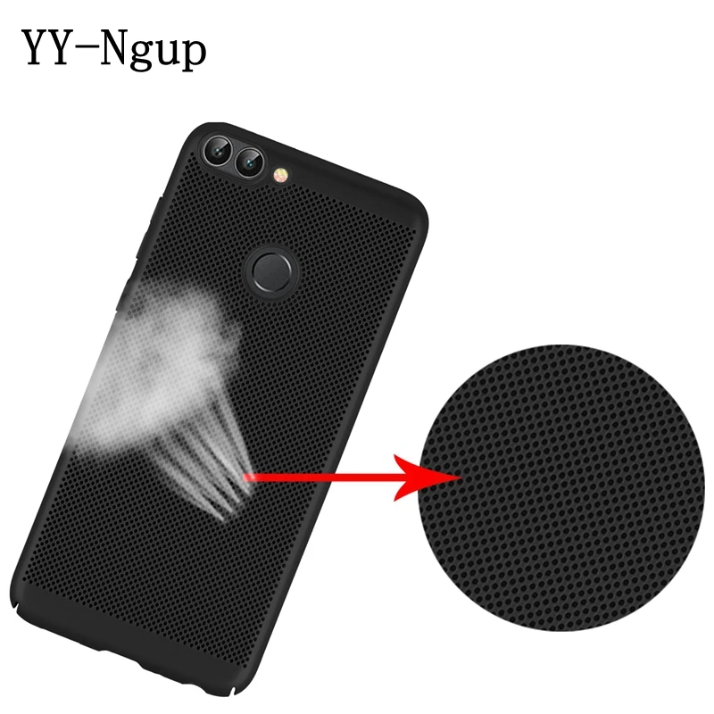 

Huawei P Smart Mesh Phone Case on for Coque Huawei P Smart Summer Heat Dissipation Case Cover etui Huawei Enjoy 7S Case Funda