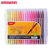 Monami Plus – stylo Gel 3000 aquarelle, 12/24/36 couleurs, pointe en Fiber de 0.3mm pour l'école, cadeau, écriture, dessin, croquis