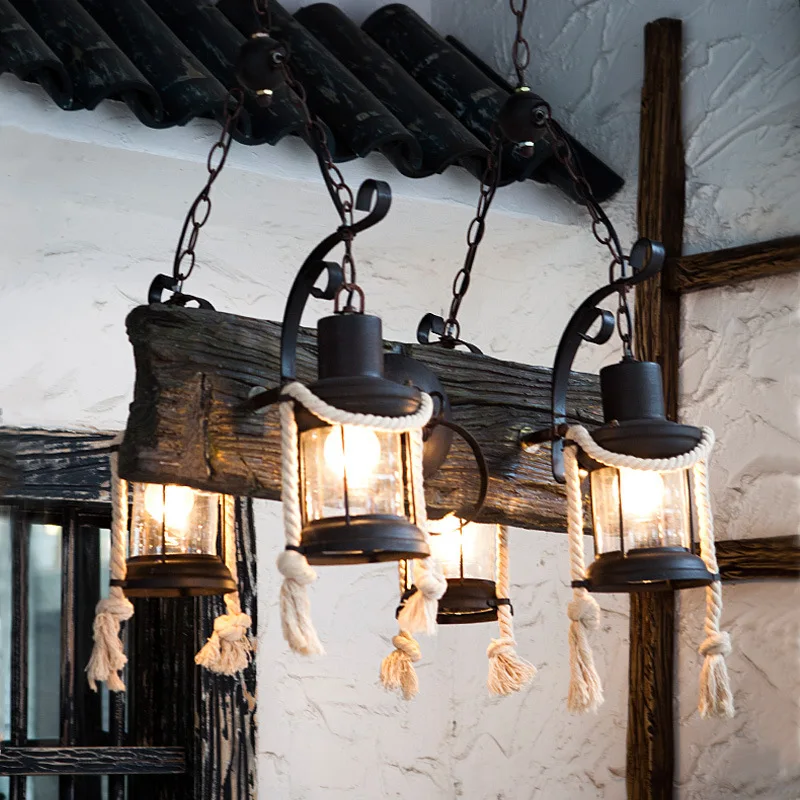 

Continuous System Rural Hemp Rope A Originality A Living Room Restaurant Bar Restore Ancient Ways Loft Designer A Chandelier