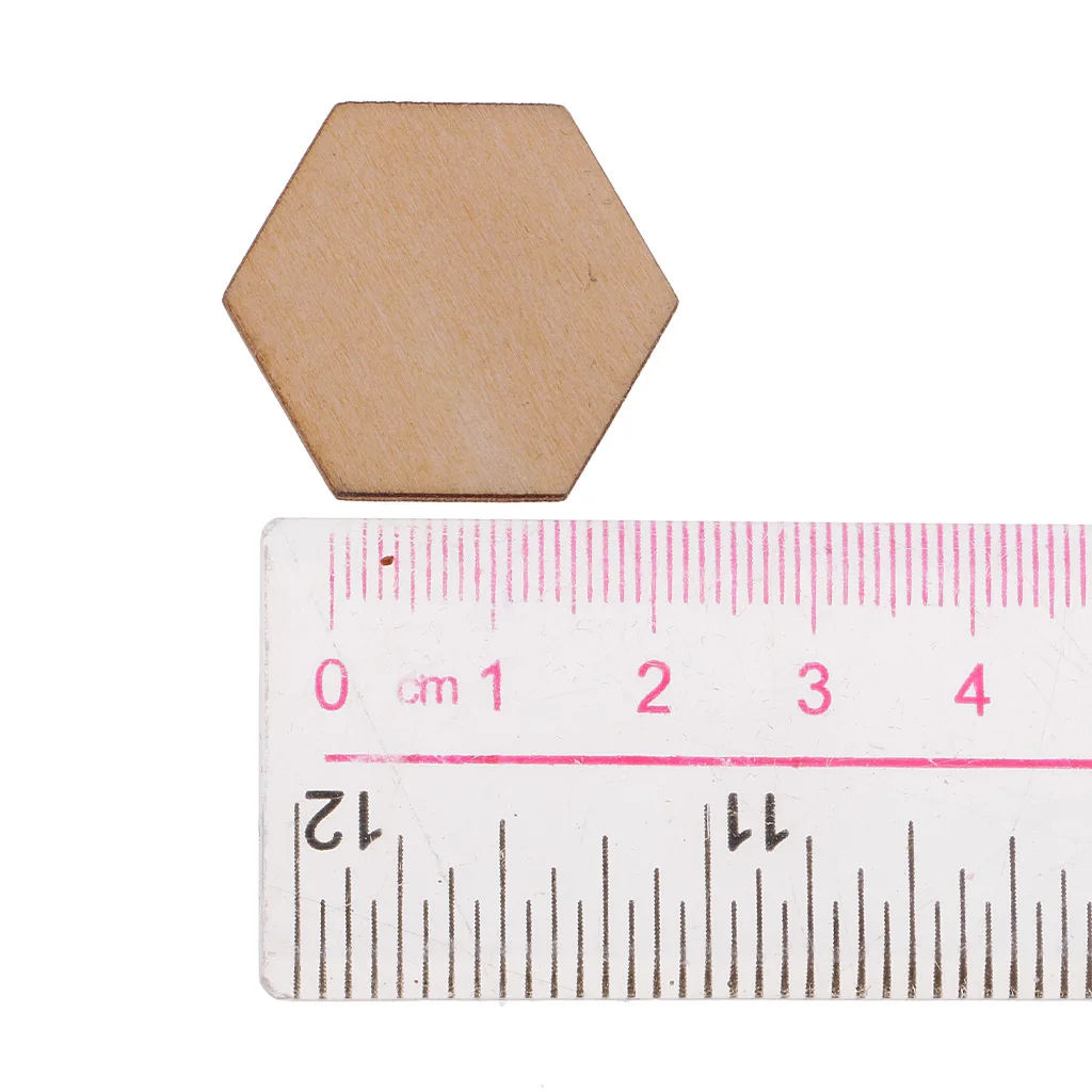 50/100/200pcs Wooden Hexagon Shapes MDF Cutouts Blank Embellishments Craft for DIY Scrapbooking Card Making Decoration Ornaments