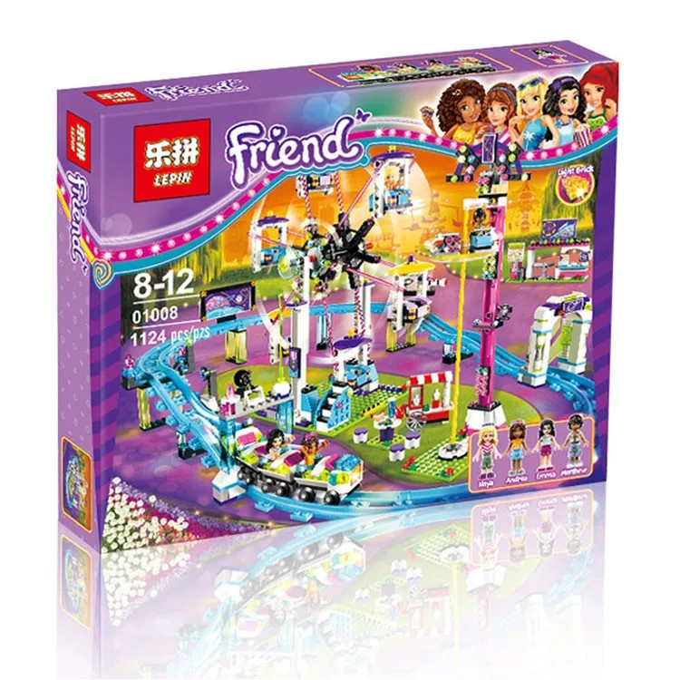 

2016 New LEPIN Friend 01008 1124Pcs Amusement Park Coaster Model Building Kits Minifigure Blocks Bricks Compatible Girl Toy 4113
