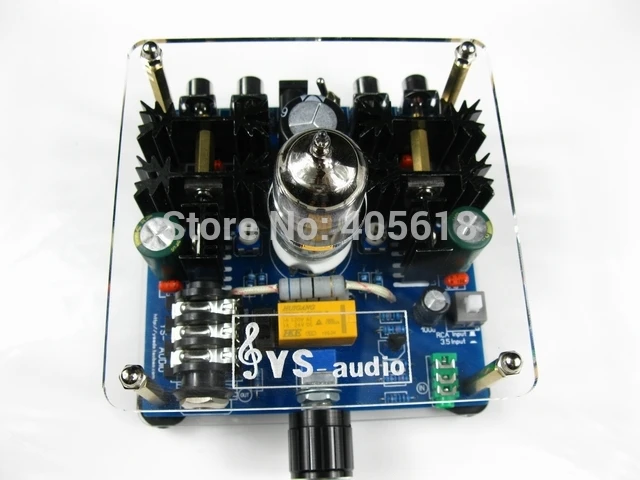 12AU7 Tube Headphone Amplifier Board with adapter DC24V Input Sensitivity 50mV Electricity Generation