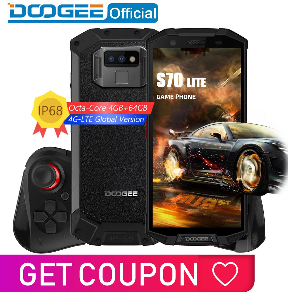

IP68/IP69K Waterproof DOOGEE S70 Lite Cellphone Wireless Charge NFC 5500mAh 12V2A Quick Charge 5.99'' MTK P23 Octa Core 4GB 64GB