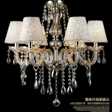 Модная хрустальная люстра k9, хрустальная лампа для гостиной, лампа для ресторана, лампа для спальни, Роскошная лампа с 6 ручками с абажуром