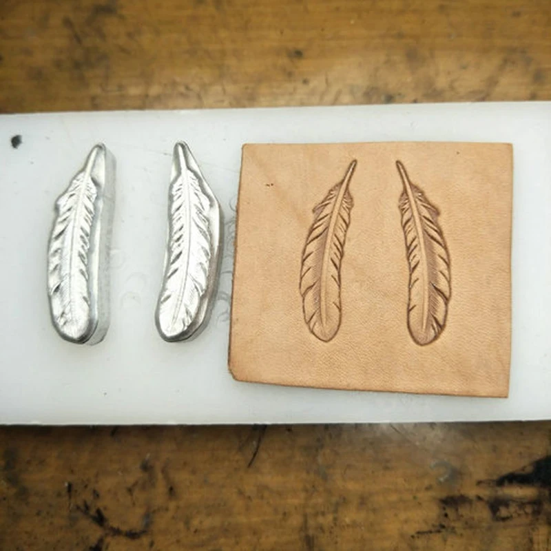 

Leather craft DIY feather stamping metal mould