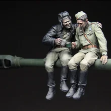 1/35 фигурки из смолы, наборы моделей, танкеры Красной Армии в состоянии отдыха, 1943-45 в разобранном виде, неокрашенный