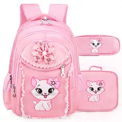 3 PcsCartoon сладкий школьные сумки детей розовый прекрасный малыш для девочек рюкзак Escolares Infantis Детская сумка рюкзак сумка 30