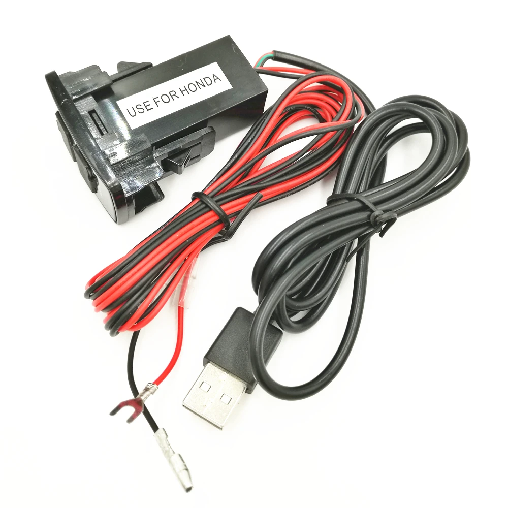 Автомобильный 5 V 2.1A разъем USB зарядное устройство и USB аудиовход, розетка использовать для электронный контроллер дросселя для Honda Civic CRV fit accord hrv(6,8