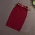 Женские миди юбки, вязаная однотонная женская юбка-карандаш, Осень-зима, высокая талия, с поясом, облегающая посылка, в стиле хип-хоп - Цвет: Wine red