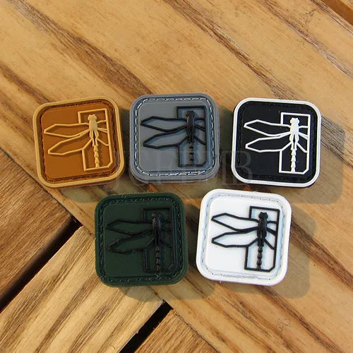 

2*pieces Dragonfly Logo Morale 3D PVC patch Badges Soft shell