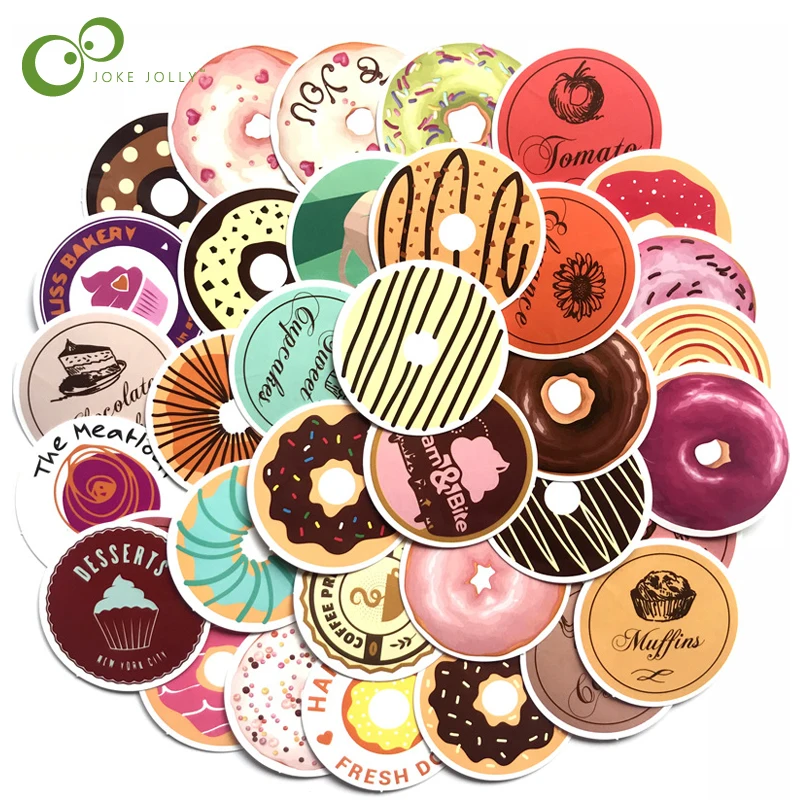 

35Pcs Cute Cartoon Baking Donut Sticker Cake Decoration Bakery Stickers Notebook Scrapbooking DIY Decoration Diary Stickers GYH
