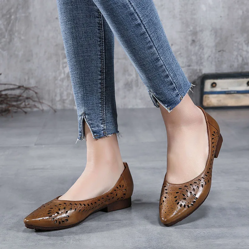 Pointu Appartements Doux Occasionnels Actmdall Grey Cuir Femmes En white khaki Profonde Véritable D'été Creux Fond 2018 Plat Femelle Chaussures Peu fXxtwqB1Wz