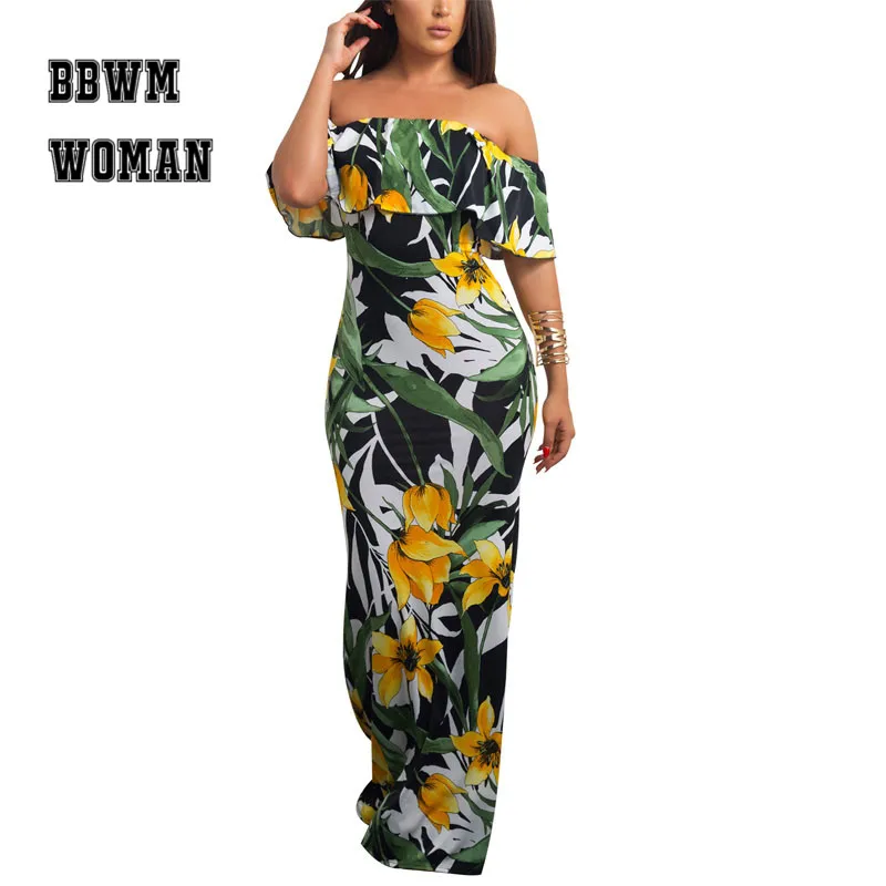 

Small Fresh Beach Dress Evening Party Short Sleeve Strapless Low Cut Hawaii Club Dresses Mermaid Vestidos ZO645
