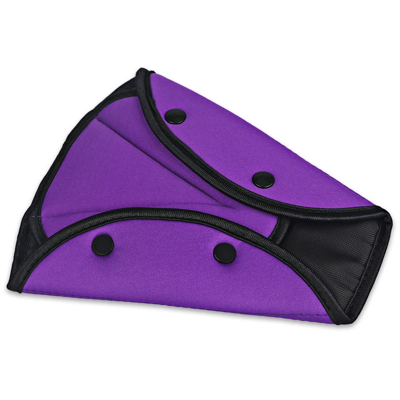 1 шт. треугольная детская Автомобильная подушка безопасности предохранительный ремень безопасности для ребенка регулятор защиты ребенка регулировка ремня безопасности автомобиля устройство - Название цвета: Фиолетовый