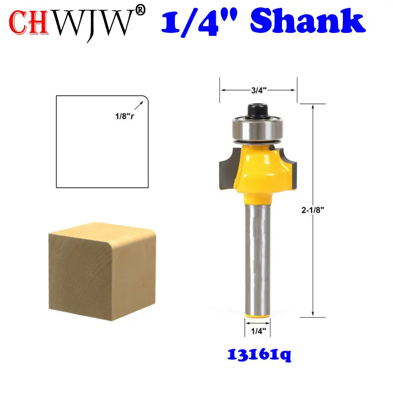 1 шт. круглый над фреза для отделки кромки бит-1/" Радиус-1/4" хвостовик деревообрабатывающий резак