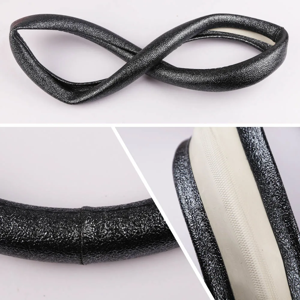 FLY5D Faux Leather Car Sport Steering Wheel Cover 38CM Paillette Durable Auto Steering Covers Automobile Decoration Universal FLY5D Faux Leather Car Sport Steering Wheel Cover 38CM Paillette Durable Auto Steering Covers Automobile Decoration Universal