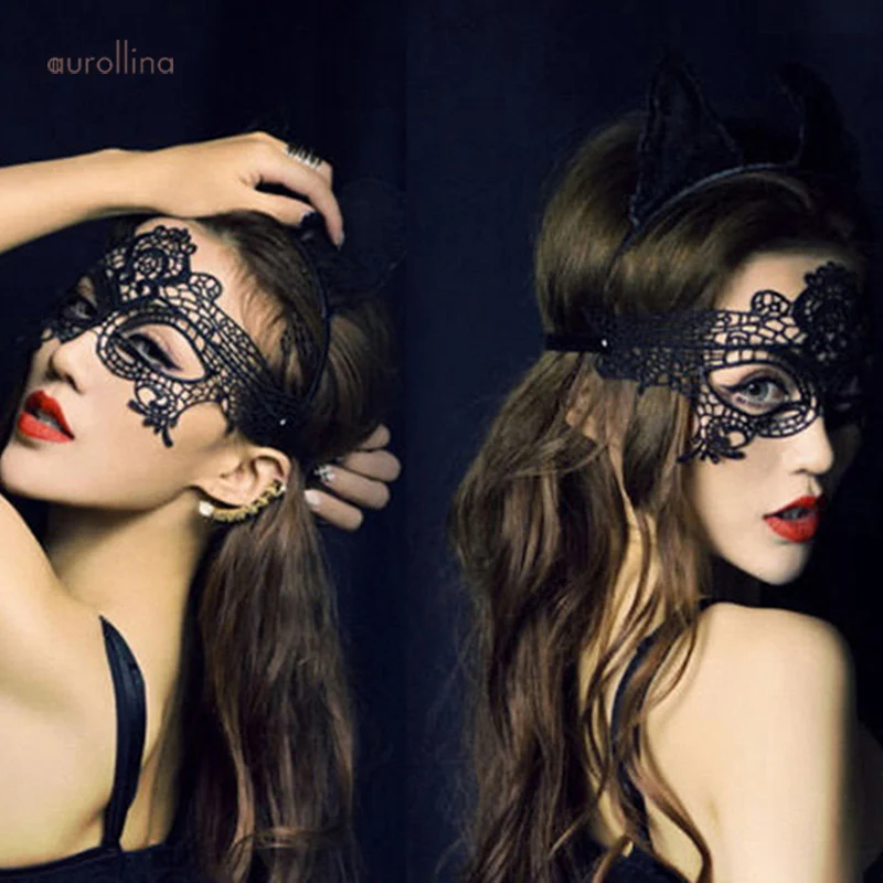 Masquerade Sexy Facial Mask Catwoman Prom Queen Porn Queen Roleplay Mysterious Adult Lace Mask (3)