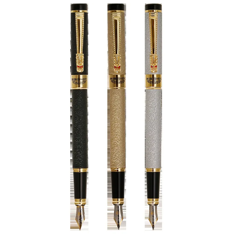 

Hero fountain pen 0.5mm model 6006 metal black silver glodren pen Office&School Writing stationery