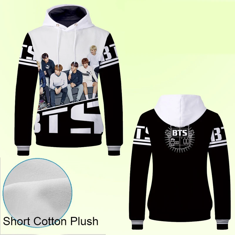 2019 BTS 3D Men Plus Thick Cotton Hoodies Sweatshirt Cute BTS Hoodie No Hero Academia Printed Hoodie for Kids Boys Fans